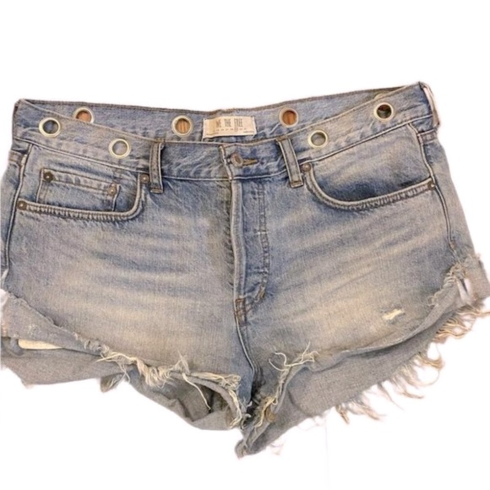 We the Free cut off Shorts -29 distressed denim , button fly